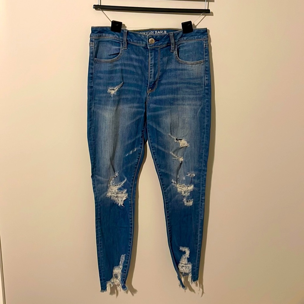 AE dark/light wash jeans size 12